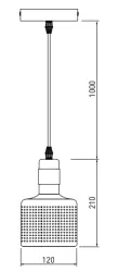 Decor Bellis Lampe à suspension cylindrique Or Blanc avec 1 source lumineuse 4574