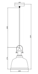 Muscari II lampe suspendue décorative avec verre fumé en finition métallique et douille en laiton 3688