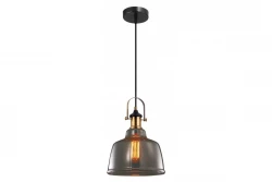 Muscari II lampe suspendue décorative avec verre fumé en finition métallique et douille en laiton 3688