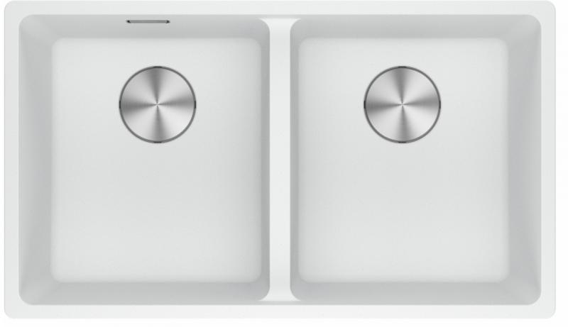 Franke Maris MRG 220-35-35 Fragranite Polar white évier double à encastrer à fleur