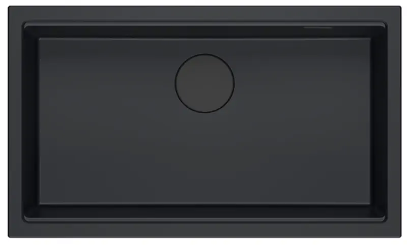 Quadri Newport II grand évier profond montage en surface et sous plan granit noir 76x45 1208957855