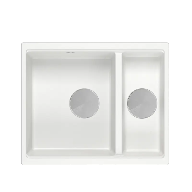 Quadri Newport II blanc 1,5 évier en granit pour montage en surface et sous plan 555x460 1208957860