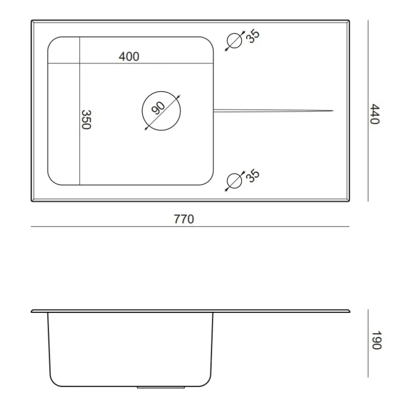 Quadri Glazz évier en inox à montage en surface avec égouttoir en verre blanc réversible 77x44 1208957863