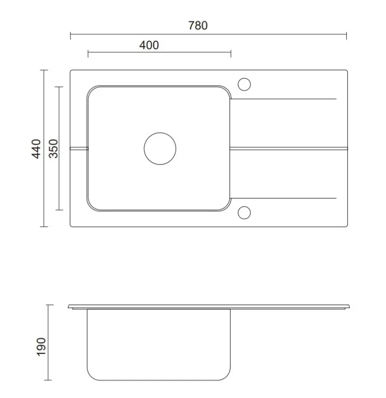 Quadri Fusion évier en surface en inox avec égouttoir en granit onyx 78x44 réversible 1208957871