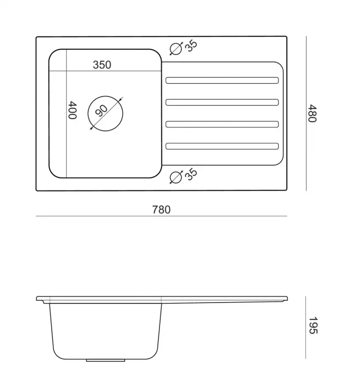 Quadri Fusion évier en inox en surface avec égouttoir en granit argenté 78x48 réversible 1208957877