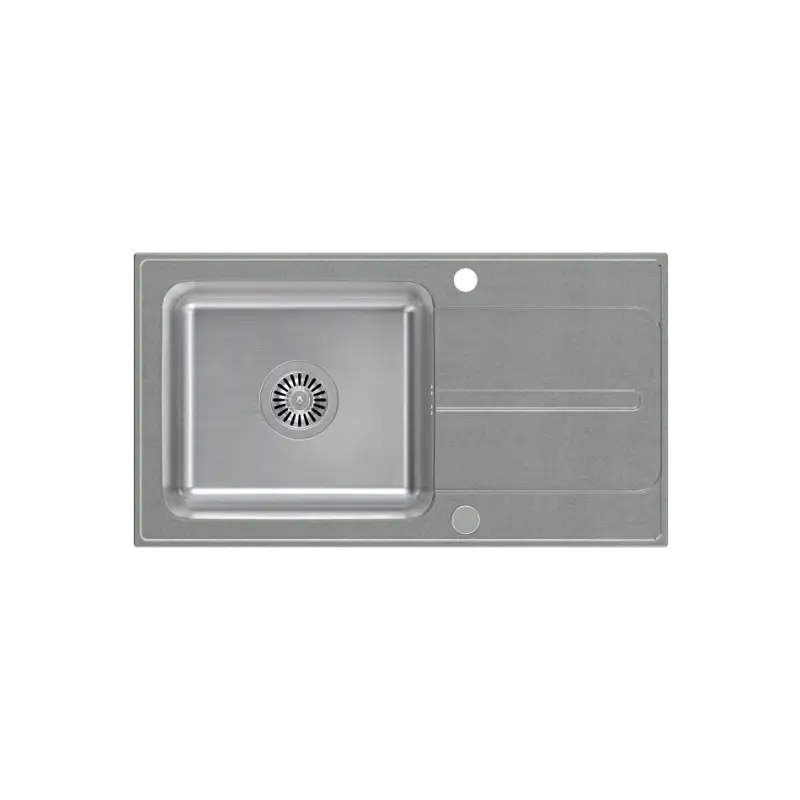 Quadri Fusion évier en inox à montage en surface avec égouttoir en granit argenté 78x43 réversible 1208957880