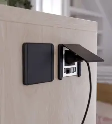 Indux Flip noir mat Prise à encastrer avec mise à la terre type F, 2xUSB A, 1xRJ45 et 1 prise HDMI 1208957917