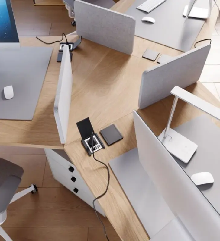 Indux Flip noir mat Prise à encastrer avec mise à la terre type F, 2xUSB A, 1xRJ45 et 1 prise HDMI 1208957917