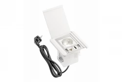Indux Flip blanc mat prise à encastrer avec mise à la terre type F, 2xUSB A, 1xRJ45 et connexion HDMI 1208957919