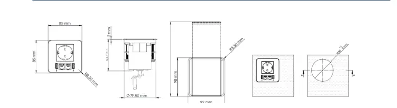 Indux Flip blanc mat prise à encastrer avec mise à la terre type F, 2xUSB A, 1xRJ45 et connexion HDMI 1208957919