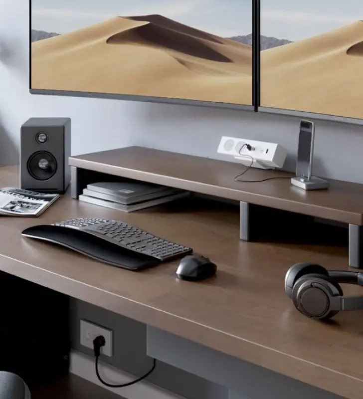 Indux Desk bureau ou table blanc mat bloc multiprises (2x) avec mise à la terre type E, 1xUSB A, 1xUSB C, 1xRJ45 et 1xHDMI 1208957921