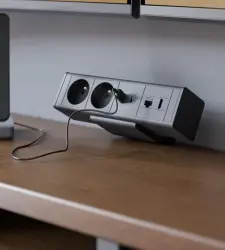 Indux Desk bureau ou table noir mat bloc multiprise (2x) avec mise à la terre type F, 1xUSB A, 1xUSB C, 1xRJ45 et 1xHDMI 1208957922