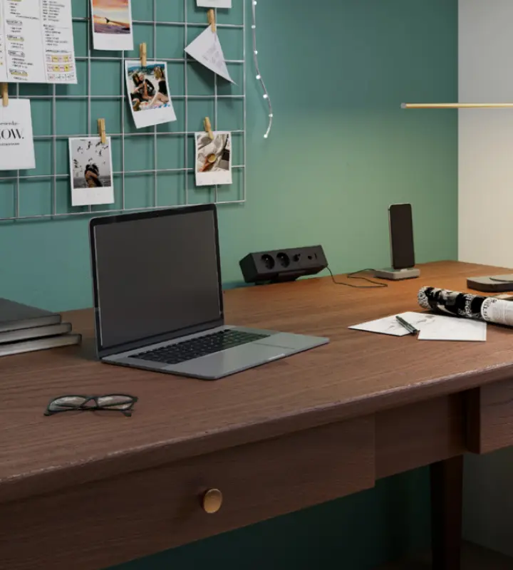 Indux Desk bureau ou table noir mat bloc multiprise (2x) avec mise à la terre type F, 1xUSB A, 1xUSB C, 1xRJ45 et 1xHDMI 1208957922