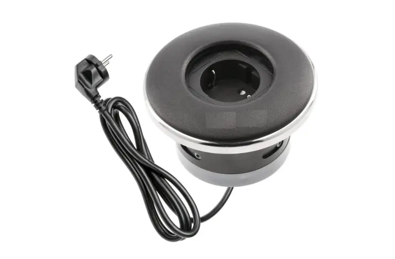 Indux Cover Prise de courant à encastrer noir mat avec mise à la terre type F et couvercle verrouillable 1208957926