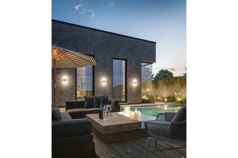 Eclairage Lampe murale de jardin Corta anthracite pour 2 ampoules 1289002