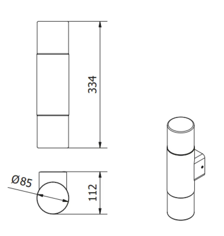 Eclairage Lampe murale de jardin Corta anthracite pour 2 ampoules 1289002