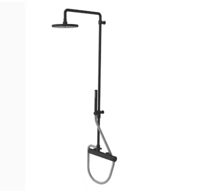 Combinaison de douche Waterevolution Flow avec douche à effet pluie noir mat T141PR