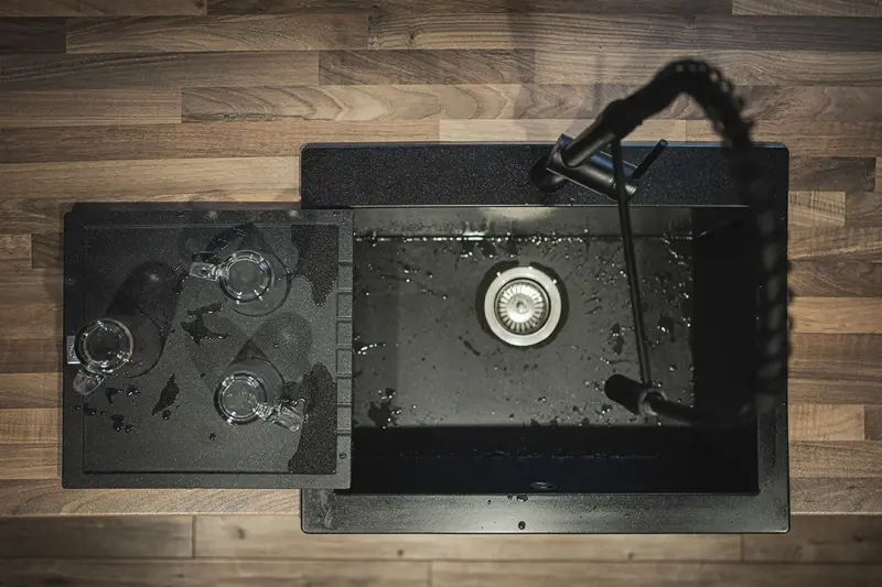 Aquadesign Unix égouttoir multifonction en granit 35x35cm noir 1208958214