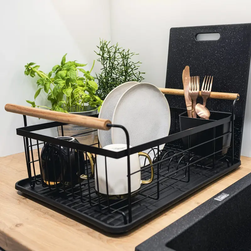 EPKA Bambou sèche-vaisselle noir en acier 1208958219