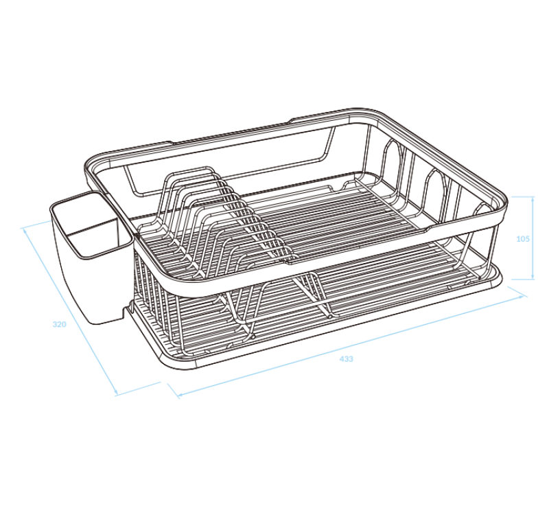 Égouttoir à vaisselle EPKA noir/or en acier 43,3x10,5x32cm 1208958249