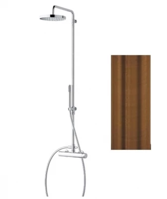 Combinaison de douche Waterevolution Flow avec douche à effet pluie PVD brossé Cuivre T141CPE