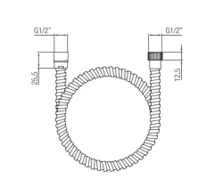 PB Unix flexible de douche métal 150 cm cuivre avec 1 raccord conique 1/2 1208958329