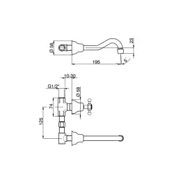 Huber Victorian Mélangeur de lavabo 3 trous inox VT0035102A
