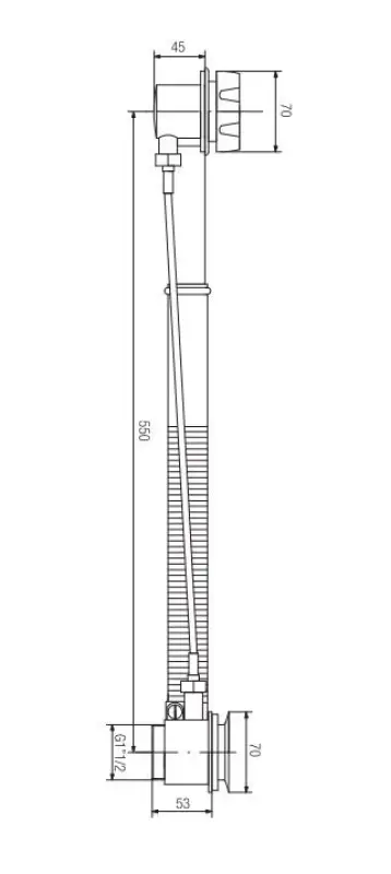PB vidage de baignoire avec bouton rotatif sur le trop-plein pour baignoires encastrées 1208958381