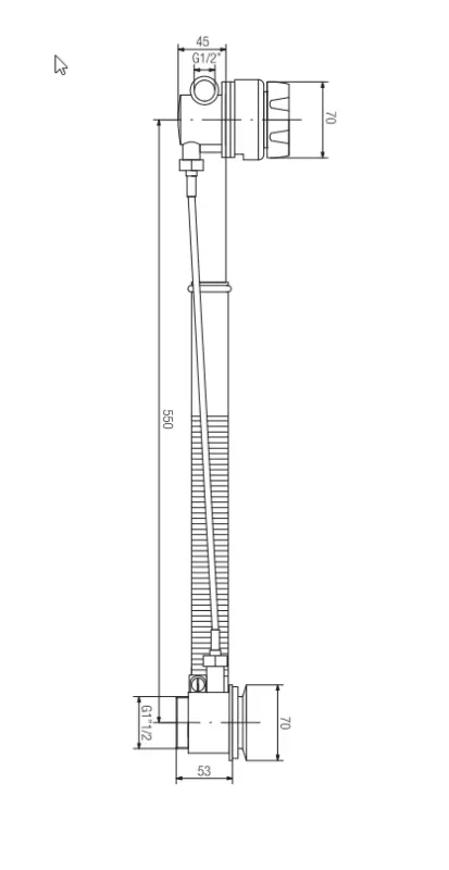 PB vidage de baignoire chromé avec combinaison de trop-plein et de remplissage de baignoire 1208958386