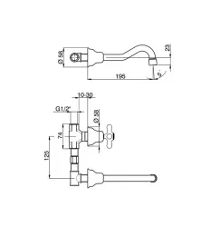 Huber Croisette Mélangeur lavabo 3 trous Or CS0035102G