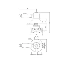 Huber Croisette robinet inverseur Doré  1/2 CS0002702G