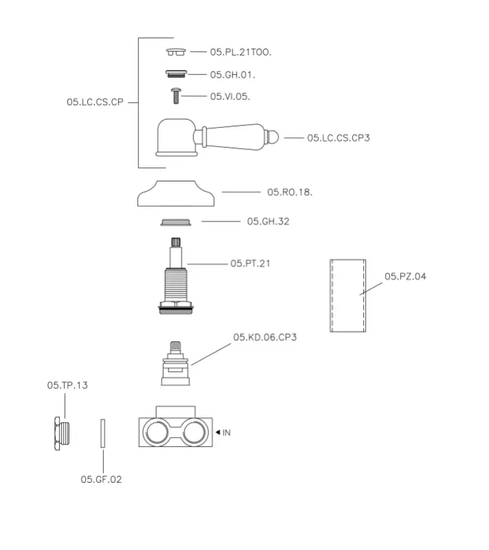 Huber Croisette robinet inverseur Doré  1/2 CS0002702G