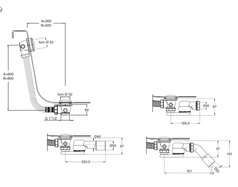 Waterevolution trop-plein de baignoire avec push-to-open Laiton brossé 1208958405