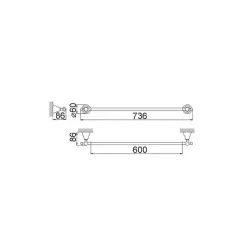 Huber Croisette Porte serviette classique 60cm Bronze 4014.01H.BA