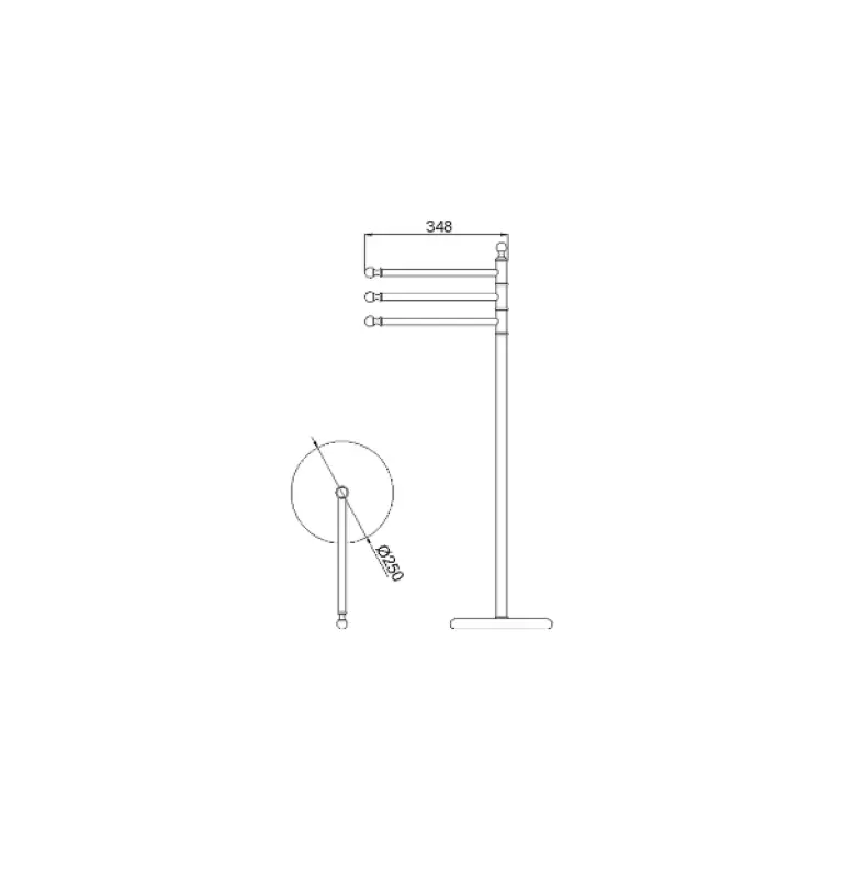 Huber Croisette Porte serviette classique Modèle debout Bronze 4042.01H.BA