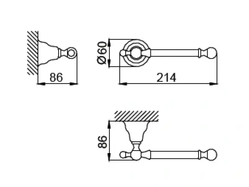 Huber Croisette Porte-papier de toilette classique couleur inox 4034.01H.AC