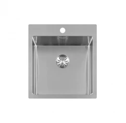 Lorreine série SP évier en inox 45x51 cm avec bord pour trou de robinet 40SPTH