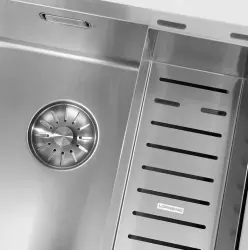 Lorreine série SP évier en inox 45x51 cm avec bord pour trou de robinet 40SPTH