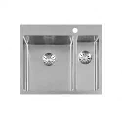 Lorreine série SP évier en inox 56x51 cm avec bord pour trou de robinet 3415SPTH