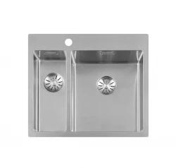 Lorreine série SP évier en inox 56x51 cm avec bord pour trou pour robinet 1534SPTH