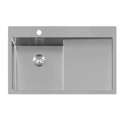 Lorreine série SP évier en inox 86x51 cm avec bord pour trou de robinet 40SPDB-R