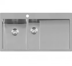 Lorreine série SP évier en inox 100x51 cm avec bord pour trou de robinet 3415SPDB-R