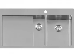 Lorreine série SP évier en inox 100x51 cm avec bord pour trou de robinet 1534SPDB-L