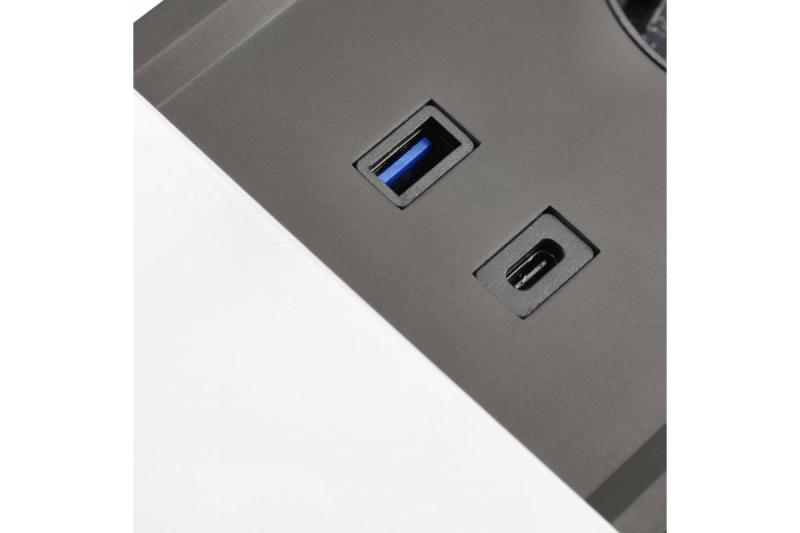 Câble d'extension encastré pour bureau PRESTINO, 2x prise française, USB A+C, RJ45, HDMI, câble 1,5m, argent 1208958675