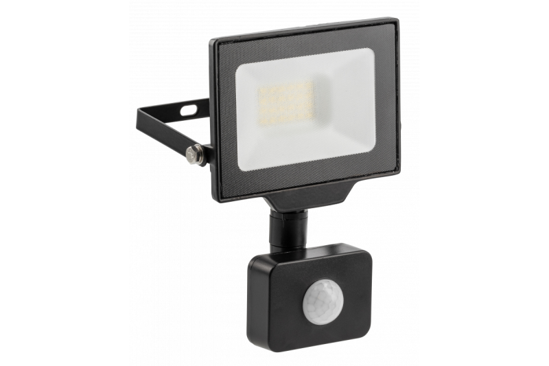 Projecteur LED G-TECH avec capteur de mouvement, 20W, 2000lm, AC220-240V, 50/60 Hz, PF>0,9, RA>80, IP65, 120°, 6000K, noir 1208959175