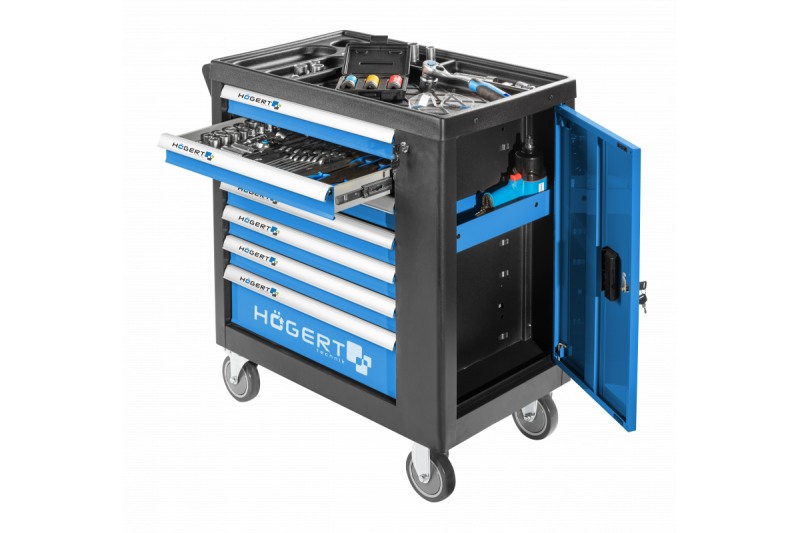 Hoegert Armoire à outils avec 7 tiroirs et porte latérale. 1208962009