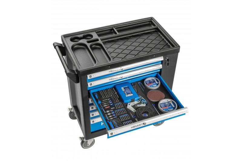 Hoegert Armoire à outils à 7 tiroirs avec une porte latérale avec accessoires 544 pièces. 1208962010