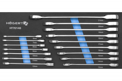 Hoegert Ensemble de clés à cliquet combinées 16 pièces en mousse technique 1208962053