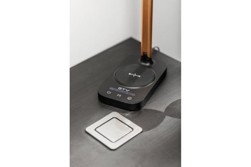 Decor Lampe de bureau Bressi 8W 450lm AC220-240V 3-CCT Charge sans fil USB PF>0 5 RA>80 Noir / Or 1208962479