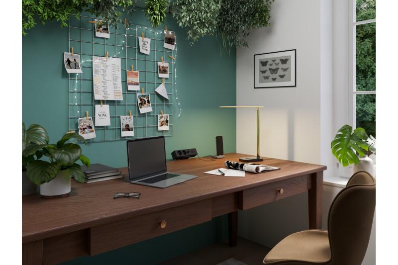 Decor Lampe de bureau Bressi 8W 450lm AC220-240V 3-CCT Charge sans fil USB PF>0 5 RA>80 Noir / Or 1208962479